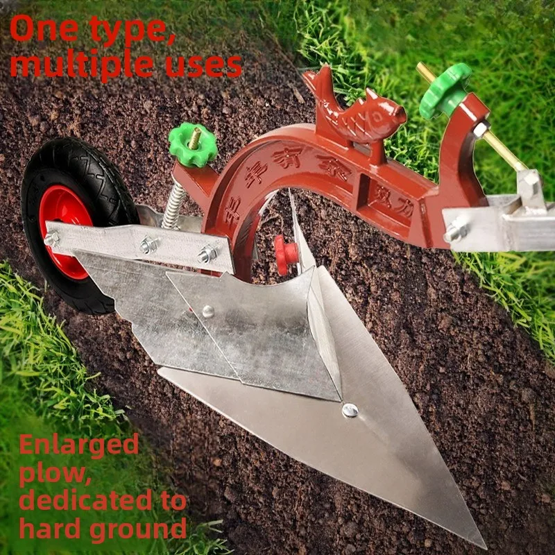 LTT agricultural hand-pulled plow artificial ridge tillage machine soil loosening and tillage micro-tiller trenching artifact
