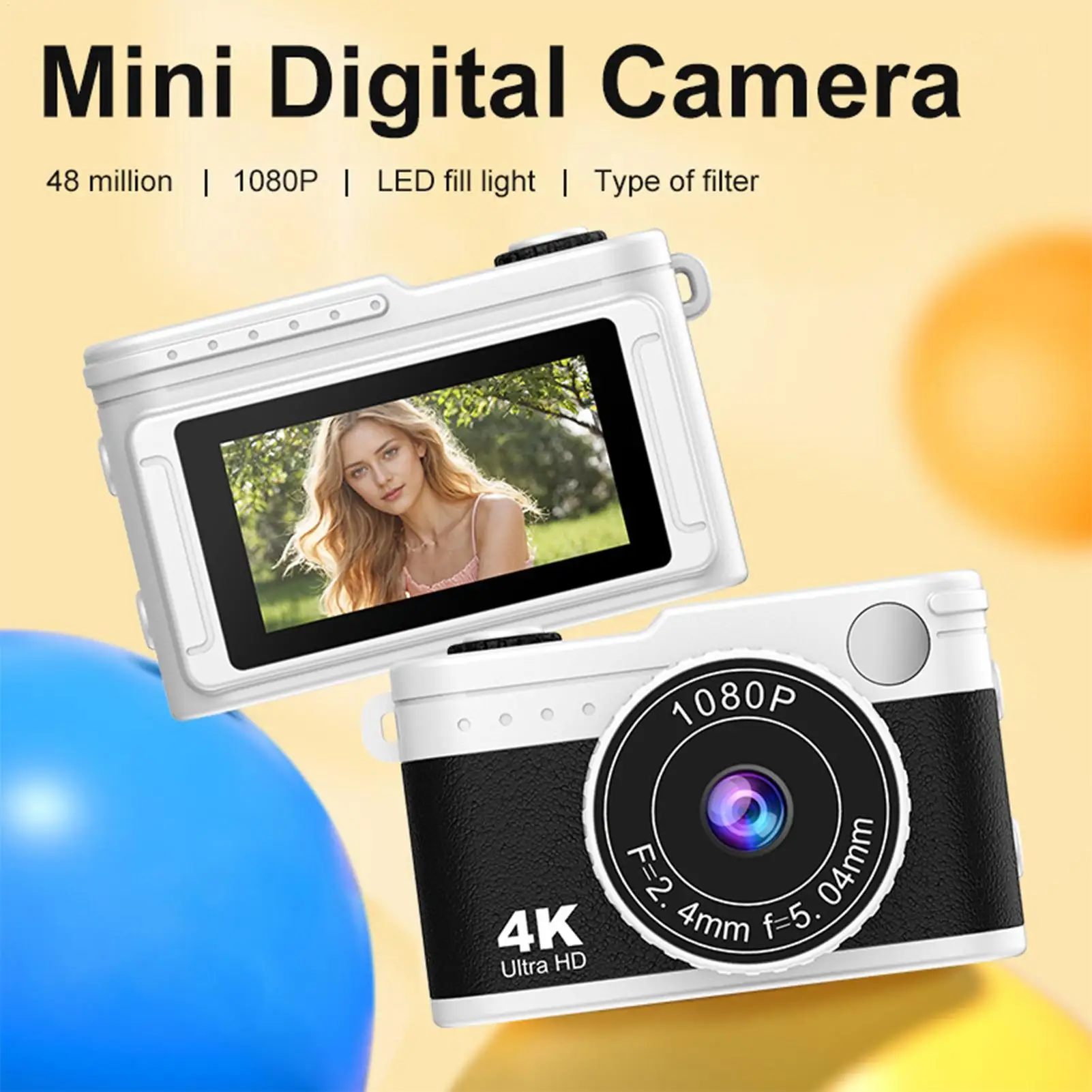 Kids Digital Camera 1080P HD Portable Toy Camera for Children Teens Beginners Boys Girls Birthday Gift Learning Photography Toy