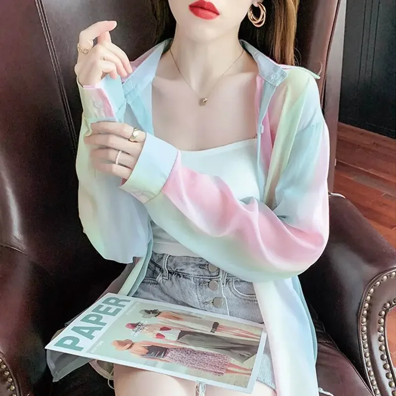 Chiffon Full Long Sleeve Shirts & Blouses for Women Summer Blouse Youthful Elegant Woman Top Clothes High Quality Xl Streetwear