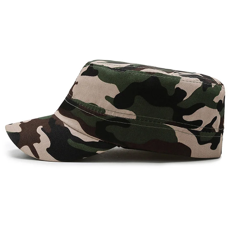 Chapéu de sombrinha clássico masculino chapéu de pesca exterior Flat Top Caps de lazer boné de beisebol de camuflagem masculina chapéu de sol ajustável, atacado