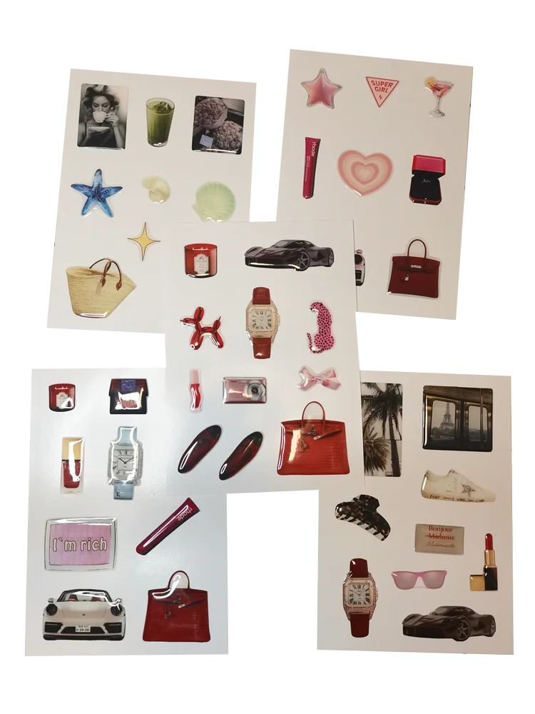 

Набор наклеек из смолы в богемном стиле, 3D украшение «сделай сам», для чехла для телефона, 5 листов/упаковка