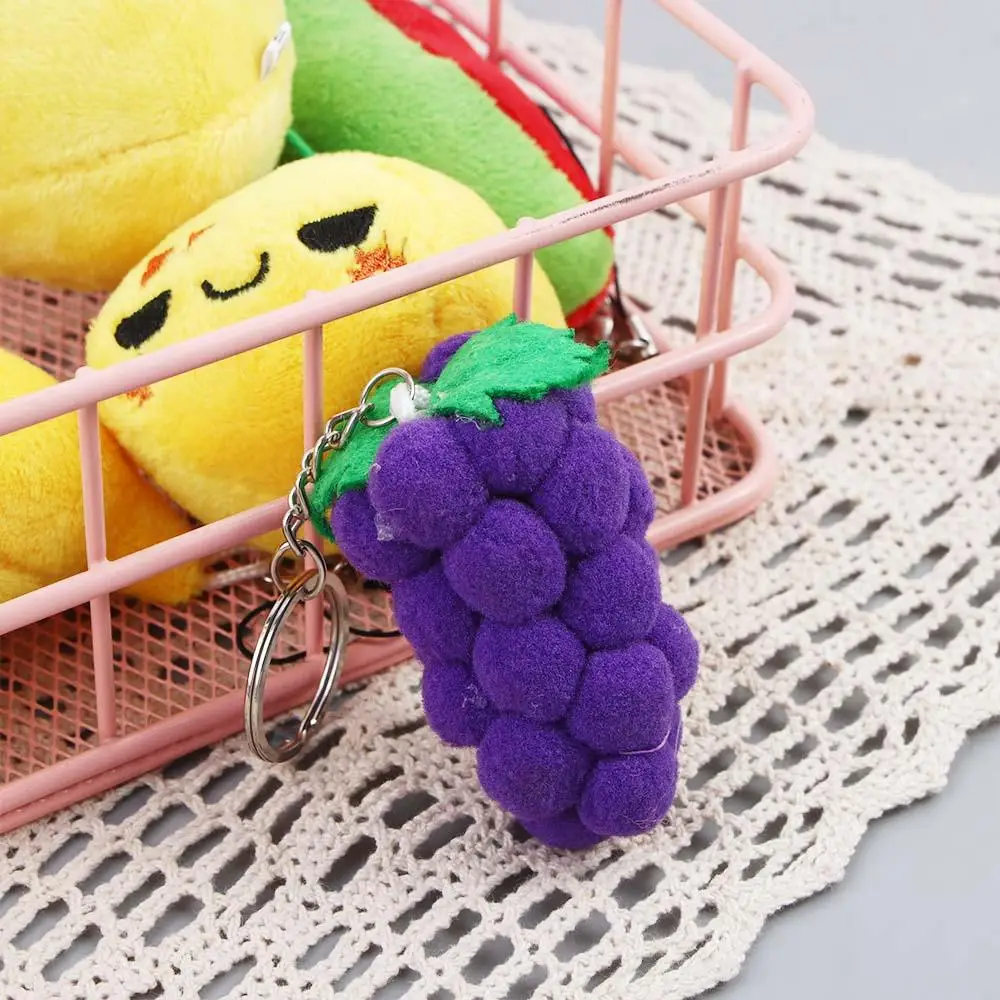 School Gift 6cm Stuffed Key Rings Plush Pendant Key Holder Plush Keychain Vegetable Plush Toy Fruit Plush Toy Fruit Plush Doll