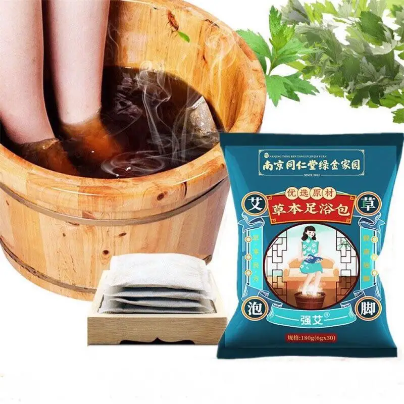 Hot sale 2Bags 60Pcs Mugwort Foot Bath Herbal Slimming Foot Cleaning Soak Dehumidification Detoxification Relieve Fatigue  Foot