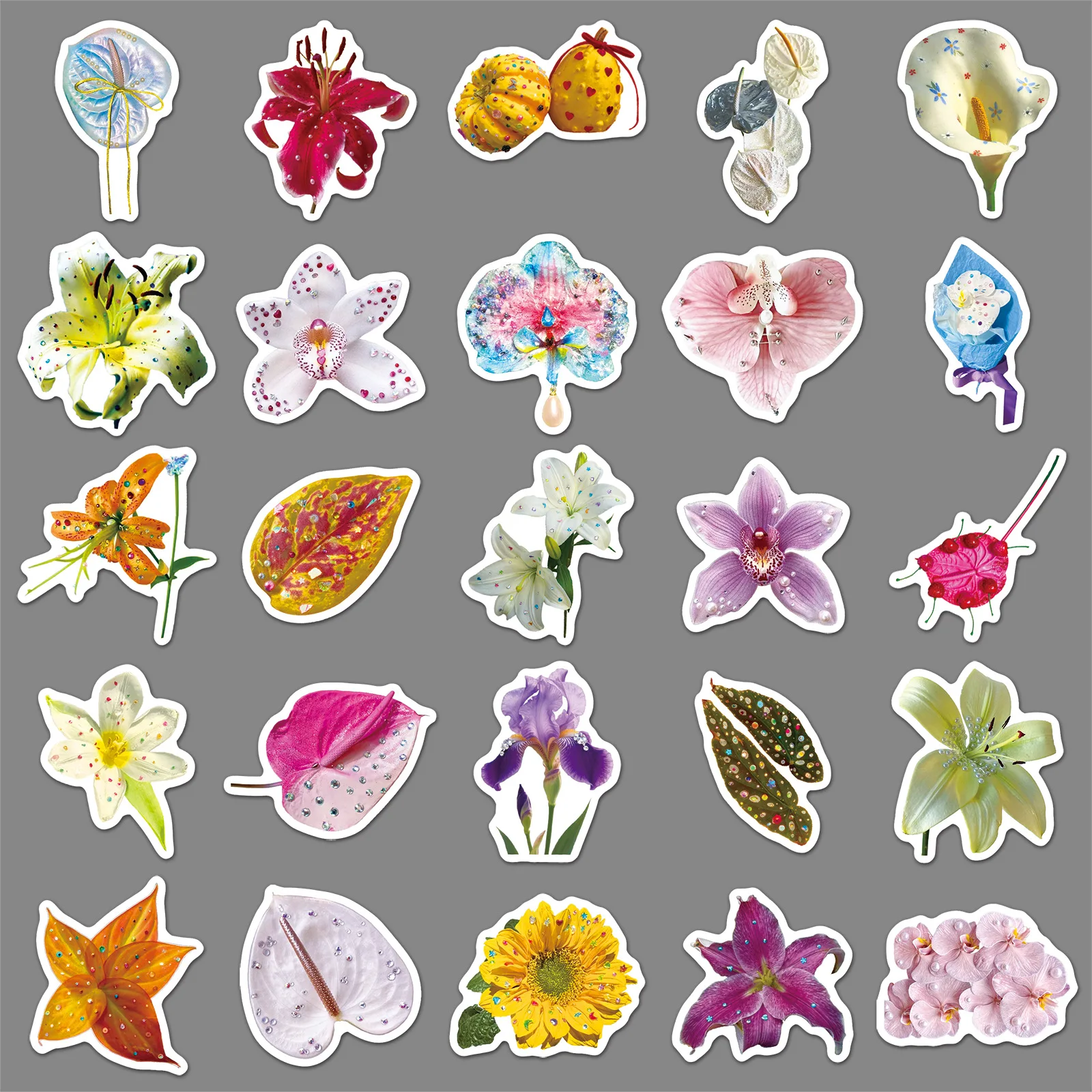 50 個 INS スタイル漫画の花ステッカー植物落書き防水デカールおもちゃギフト DIY 冷蔵庫鉛筆箱スクラップブックバイク