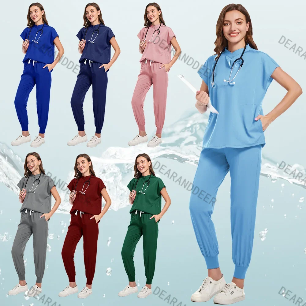 

Beauty salon pet hospital dental clinic nurse work uniform hospital doctor medical tailored clothes and nursing pants suede set