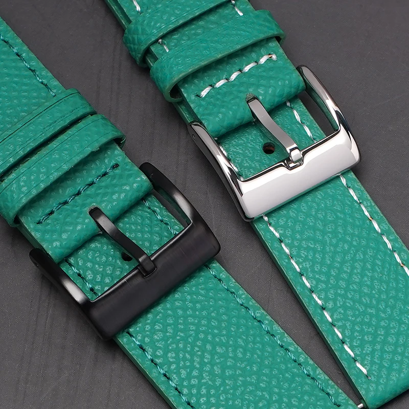 Epsom Uhrenarmband 18 mm 19 mm 20 mm 22 mm Kalbsleder-Uhrenarmband Schnellverschluss-Uhrenarmband Handgefertigter Armbandgürtel mit Palmenmuster – Detail 4