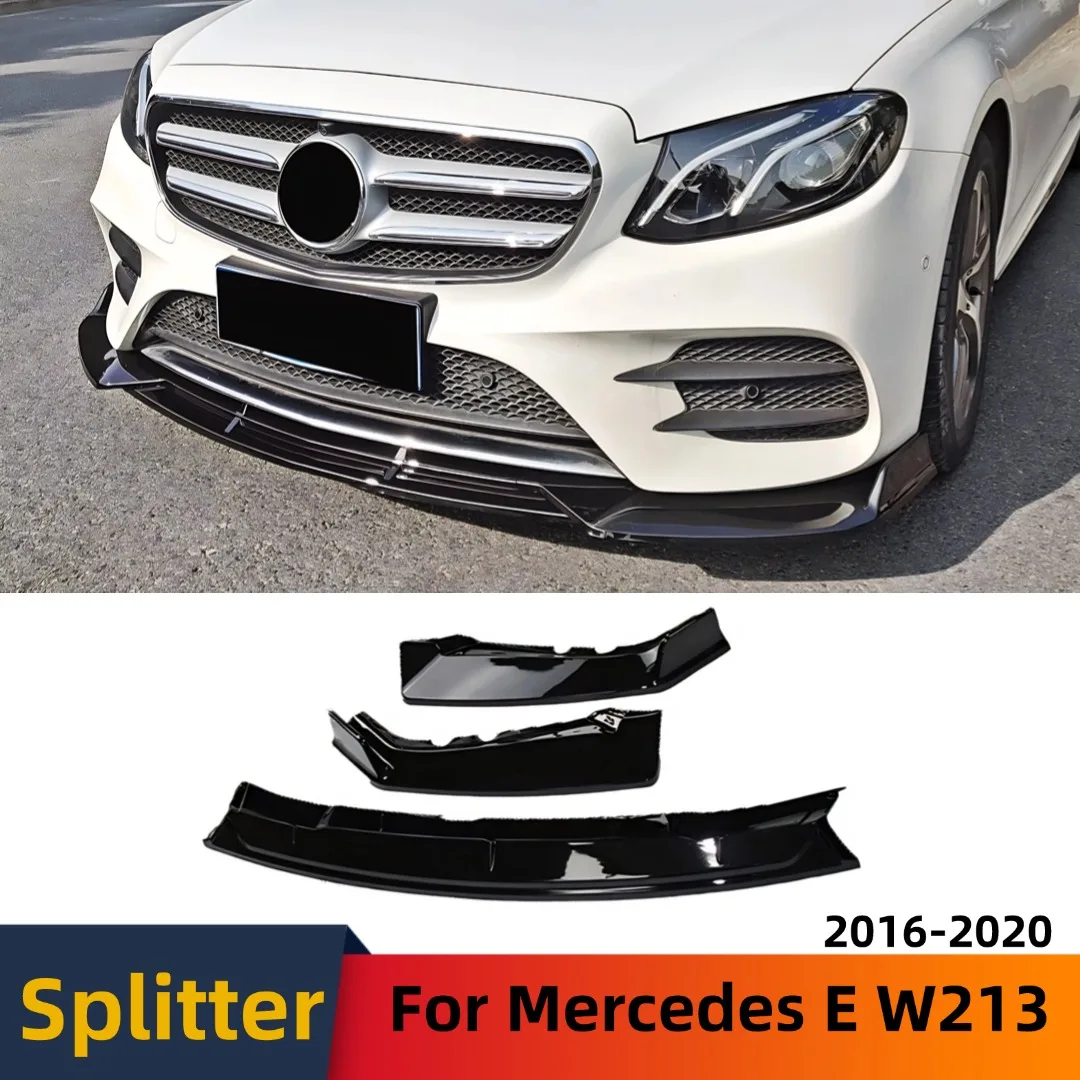 

For Mercedes Benz E class W213 2016-2020 E200 E260 E300 Front Diffuser Splitter Bumper Lip Spoiler Chin Trim Tuning Accessories
