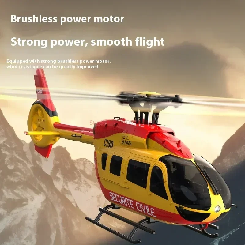 Rcera Remote-controlled Helicopter C190 Dual Brushless 6-channel Single Rotor Aileron Free Tail Duct Simulation H145 Camera