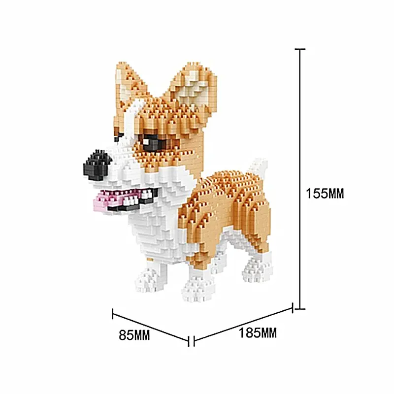 Micro-deeltjes bouwstenen voor kinderen, hond en kat dier assemblagemodel ornamenten, doe-het-zelf educatief speelgoed, onderwijs gif - afbeelding 1
