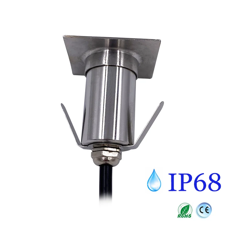 Mini lampadaire LED en acier inoxydable, éclairage de jardin extérieur, décoration de terrasse, modelts EDF carrés, DC12V, RVB, étanche IP68, 3W