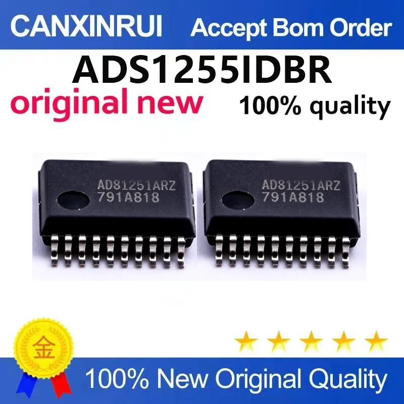 (5pcs-100pcs)Brand new original ADS1255IDBR SSOP-20 24 bit analog-to-digital converter chip