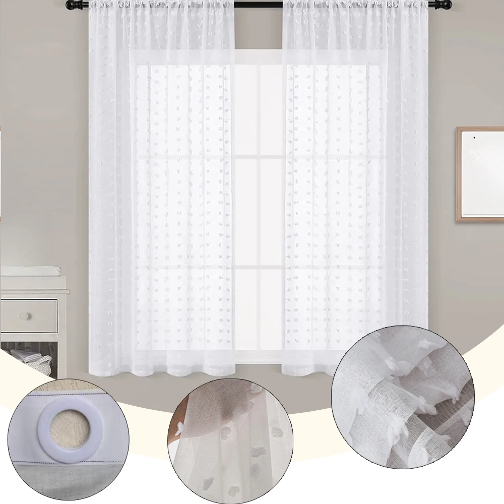 

White Sheer Curtains Modern Voile Window Treatment for Girls Bedroom Living Room Home Decor Tulle Curtains Cortinas Para La Sala