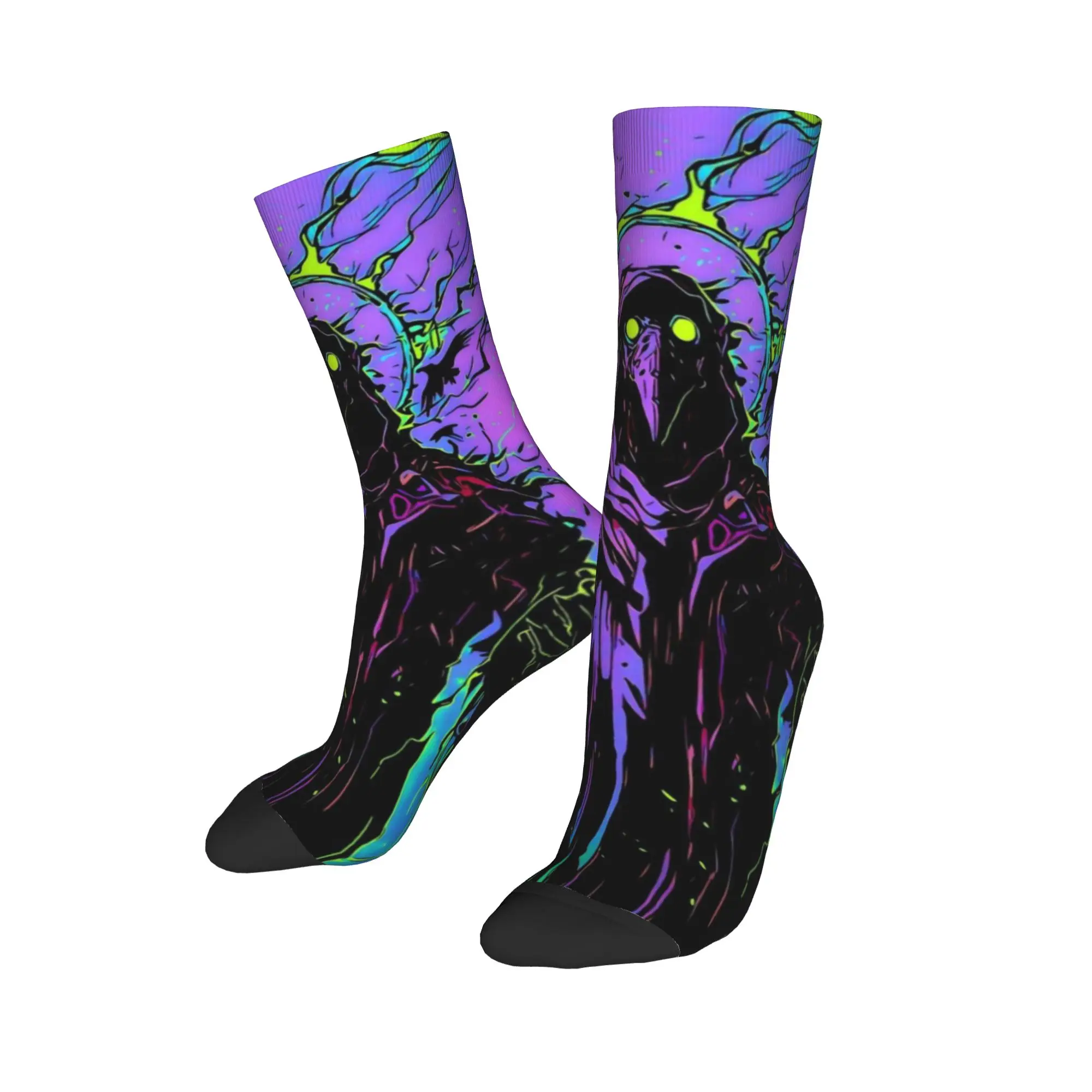 Psychedelic Purple Phantom Reaper Socks  Non Skid Stockings Women Men High Quality Running Sports Socks Winter Printed Socks