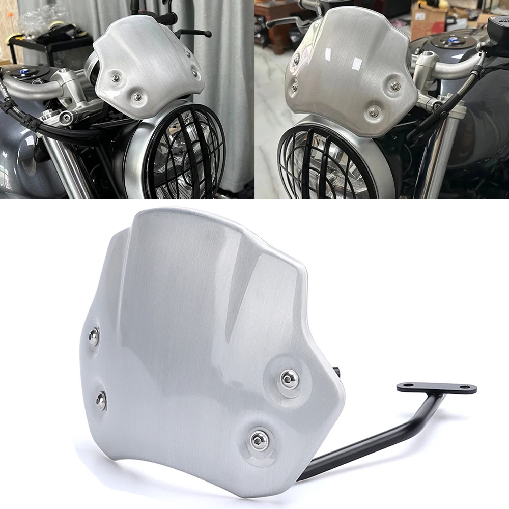 Type Of Motorcycle  Aluminum Windshield Is Accessory Silvery Suitable For BMW R NINE T Pure Racer Scrambler Urban G/S