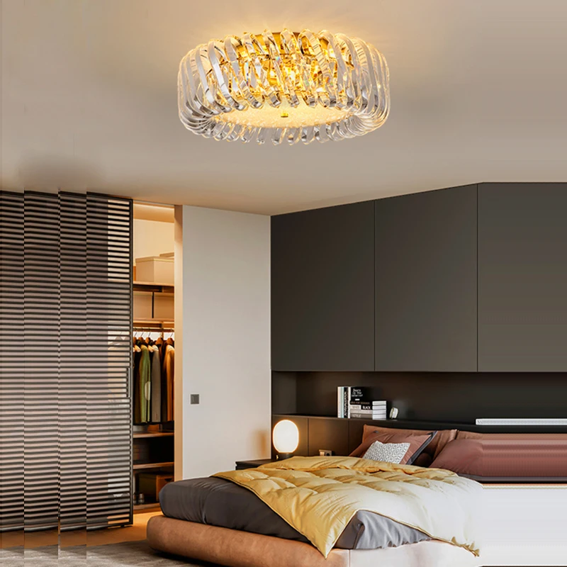 LED Round Gold Dimmalbe Lamparas Colgantes Chandelier Lighting 2024 New Trend Lustres Para Sala Estar For Living Room