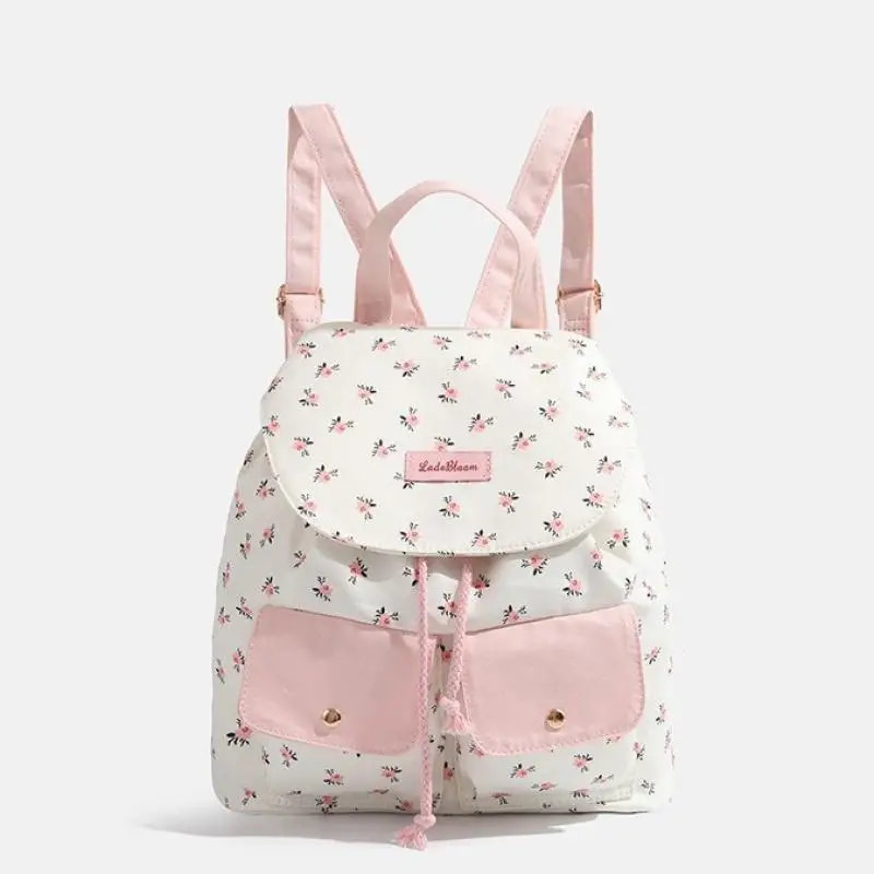 Designer Damen High-End vielseitiger praktischer Rucksack mit Blumenmustern Leinwand Rucksack mit großer Kapazität Studenten rucksack