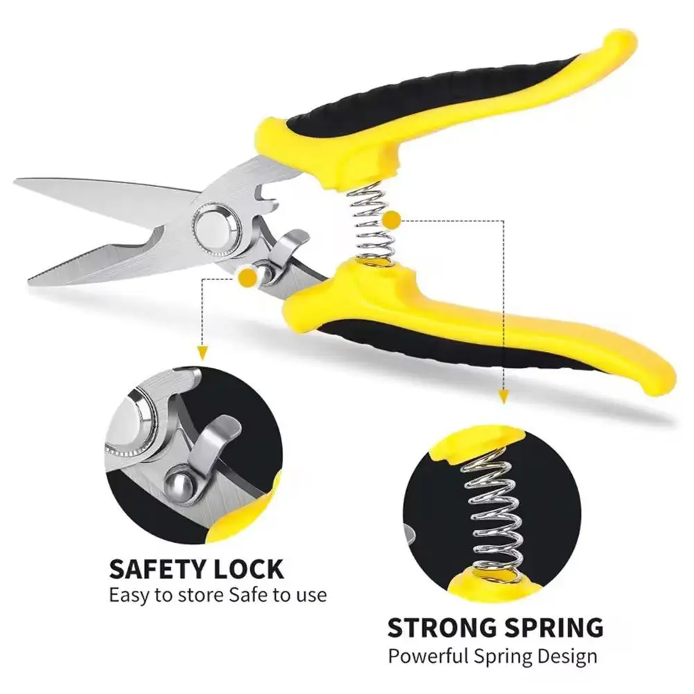 1Pc Stainless Steel Electrician Scissors Multifunctional Manually Shears Groove Cutting Wire And Thin Steel Plate Hand Tools