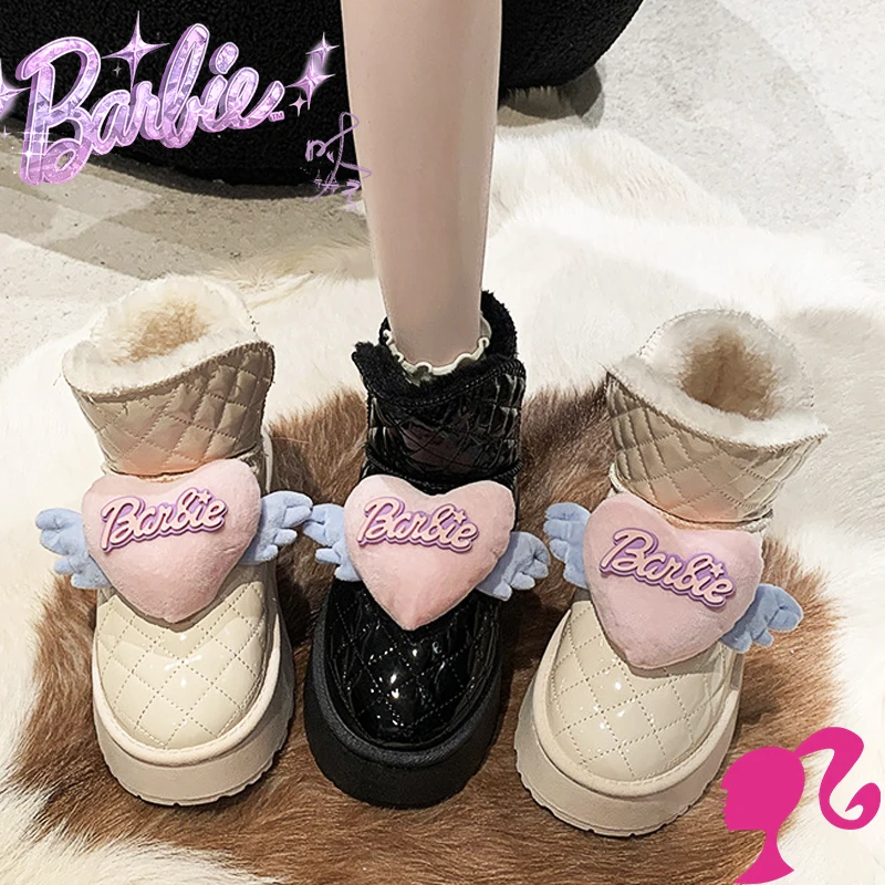 

Barbie Adults Snow Boots Plush Soft Warming Winter Outdoor Fashion Stylish Y2K Non-Slip Trendy Movie Shoes Cute Girls Gift Cool