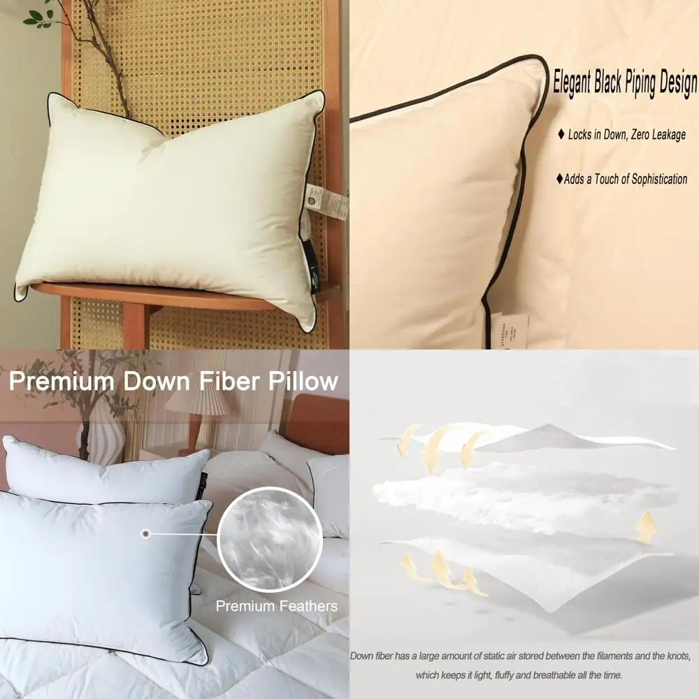 

Premium Pair of Standard Size Down Pillows with Soft Cotton Blend Cover and High Fill Power for Ultimate Comfort