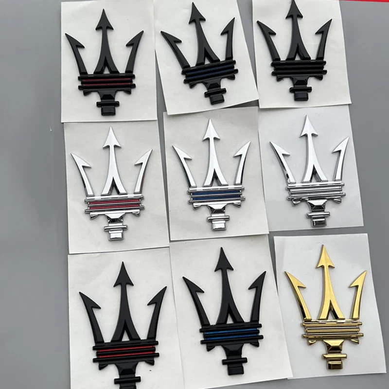 تصفيف السيارة درابزين الجانب ملصق الشارات نافذة شعار شارة خلفية لمازيراتي شعار ليفانتي كواتروبورتي جيبلي جران توريزمو GC GT