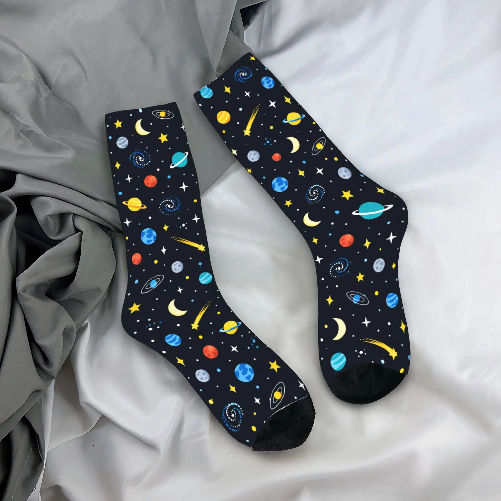 Women Men Socks Space Planet Galaxy Print  Novelty Cosmic Stockings Anti Slip High Quality Socks Winter Graphic Running Socks