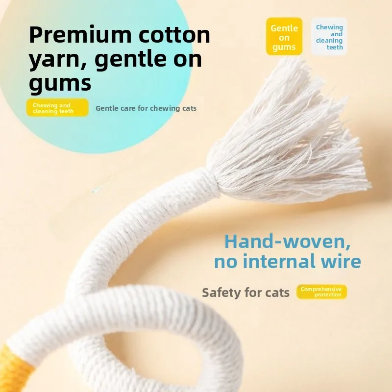 Mint Flavored Cat Toy Chew Rope Toy for Kittens Interactive Pet Supplies Self Entertaining Teeth Grinding Toy for Cats view 3