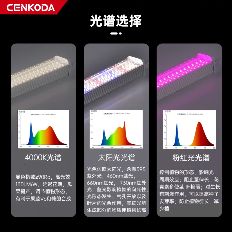 

1-6PC Full Spectrum Sunshine/4000K LED Growing Lights for Greenhouse Plants Veg Flowers Fill Light Soilless Cultivation Lamp T12