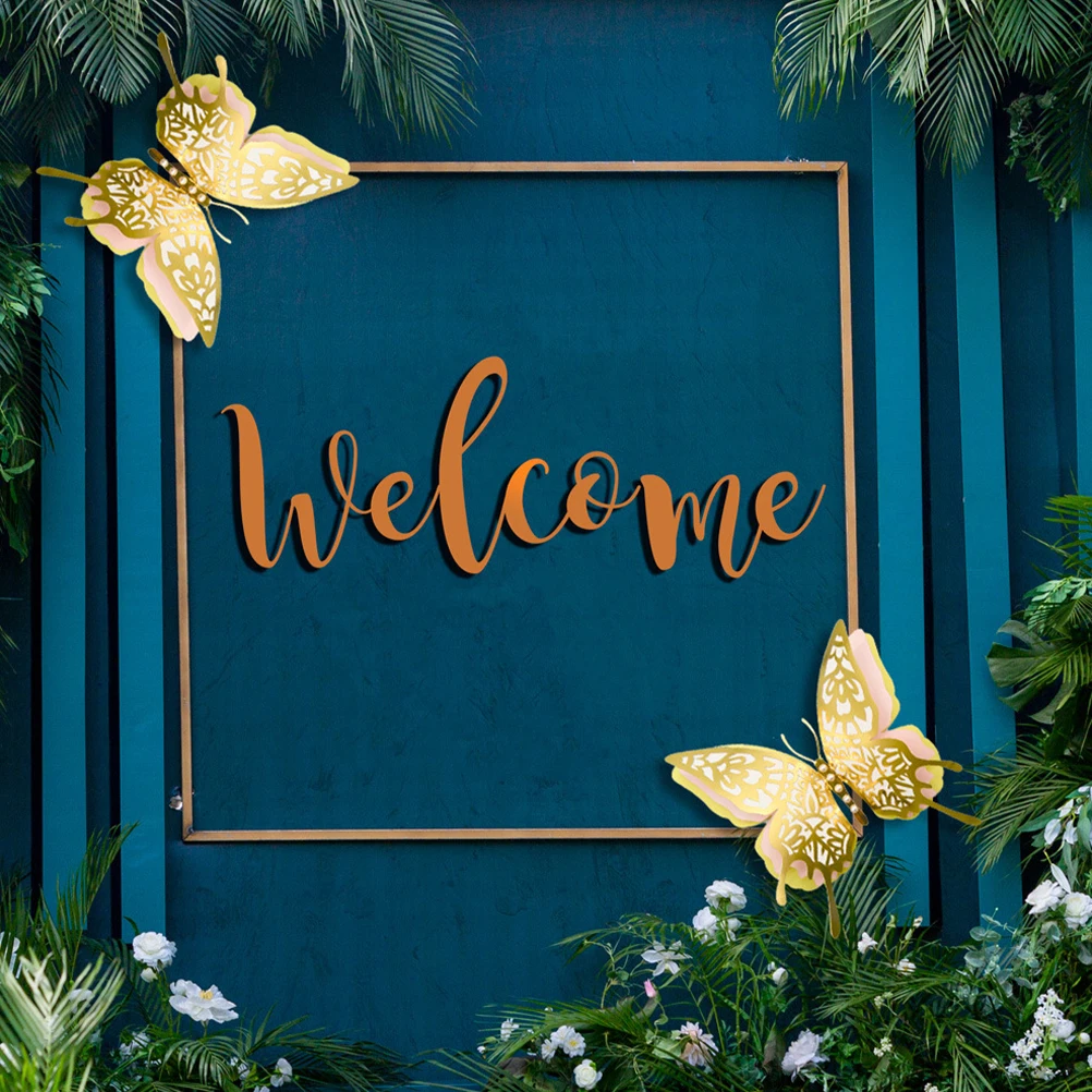

2 Pcs Decorative Sticker Butterfly Decoration Pearl Paper Decor Craft Home Party Wall Decor Venue