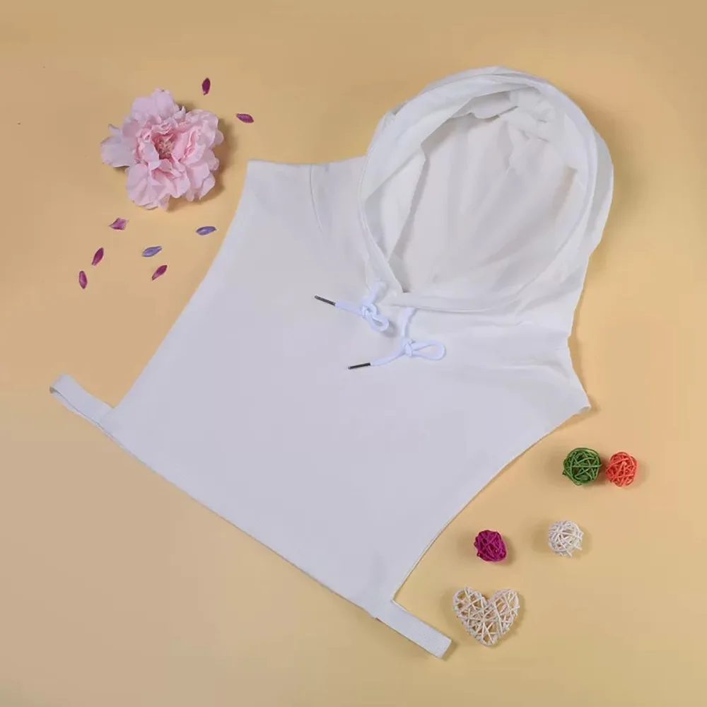 

Lapel Blouse Top Detachable Hooded Fake Collar Solid Color Soft Detachable Hooded Warm False Collar Girls