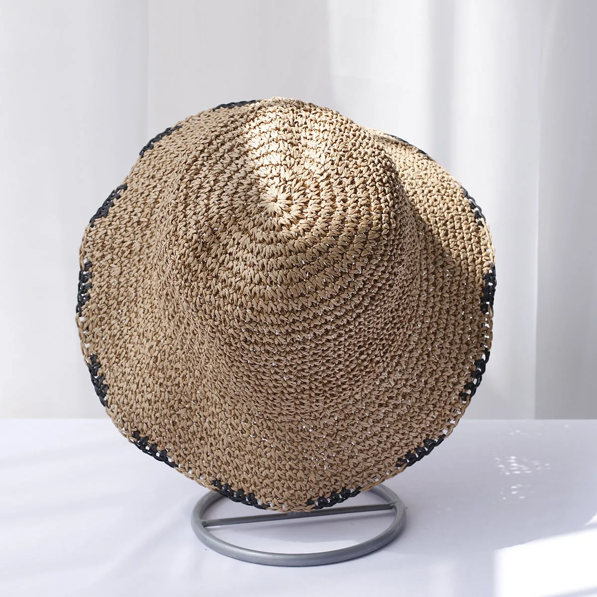 new Straw Hats crochet hat bucket hat  UV Protection Sun Visor Beach Hats Women Visors Foldable Female Women Summer Sun hat