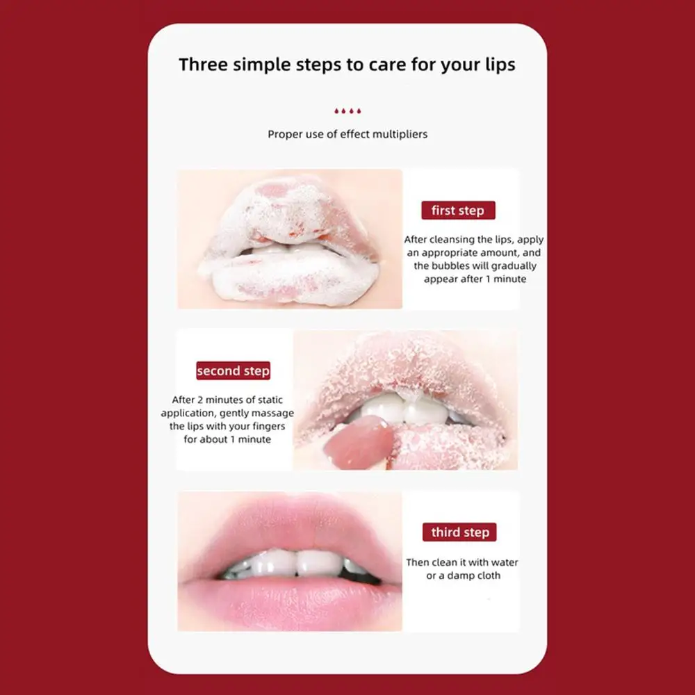 Bubble Lip MaskSerum Pinkish Moisturizing schiarire il balsamo per le labbra scuro riduce le linee delle labbra prodotti per la cura della pelle essenza dell'albero del sangue del drago