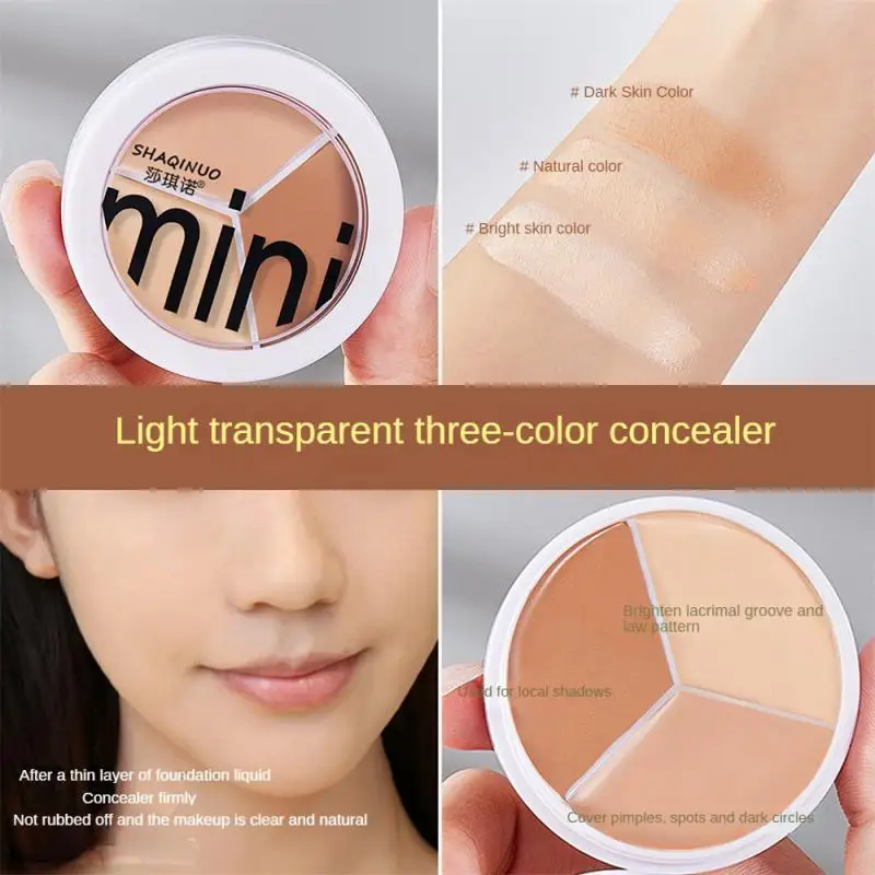 Foundation Concealer Cream Waterproof Modify Skin Tone Soft Matte Cosmetic 3 Color Concealer Palette Brighten Face Moisturizing