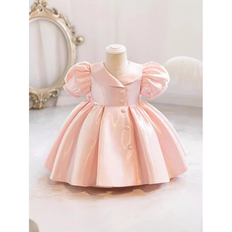 Toddler Dress Girl Dress First Birthday Baby Cross-border Puffy Dress Summer Festival Performance Flower Girl Little Girl
