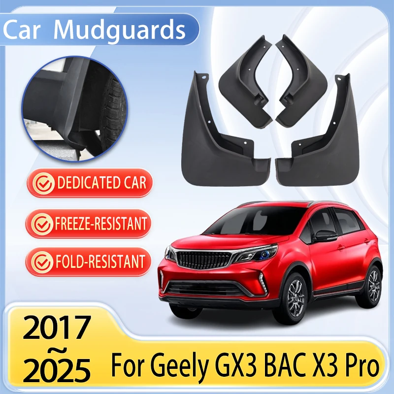 

Car Mudguards Part For Geely GX3 BAC X3 Pro Accessorie 2020 2019 2017~2025 Mudflap Tool Splash Fender Flare Cover Guard Auto Mud