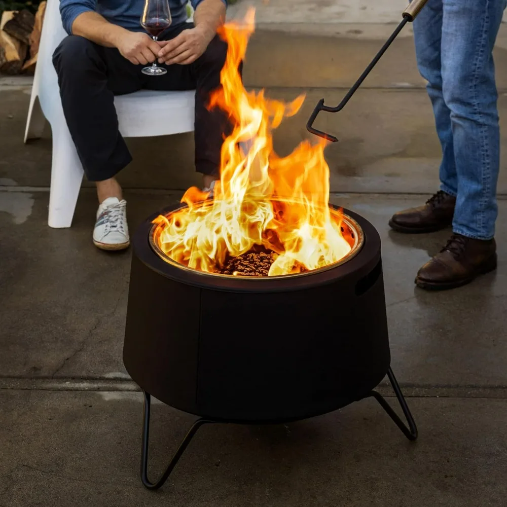 

Brand Smokeless 20 Inch Social Fire Pit,Wood Burning Outdoor Fire Pit- Includes Cloth Cover and Stand,Modern and Portable Design