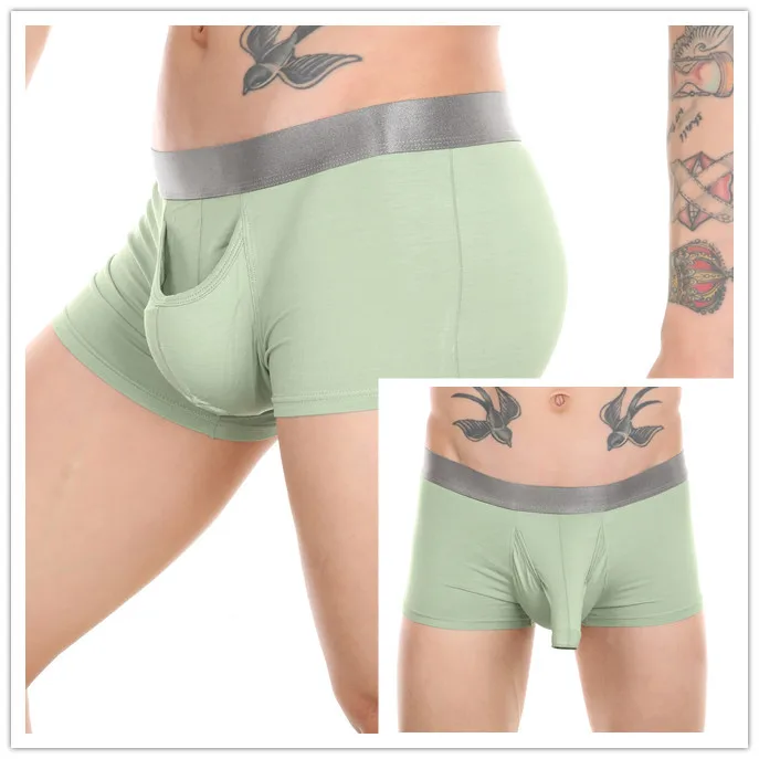 Celana Dalam Pria Belalai Gajah Pemisahan Terbuka Celana Boxer Pria Bahan Serat Bambu Seksi Yang Nyaman