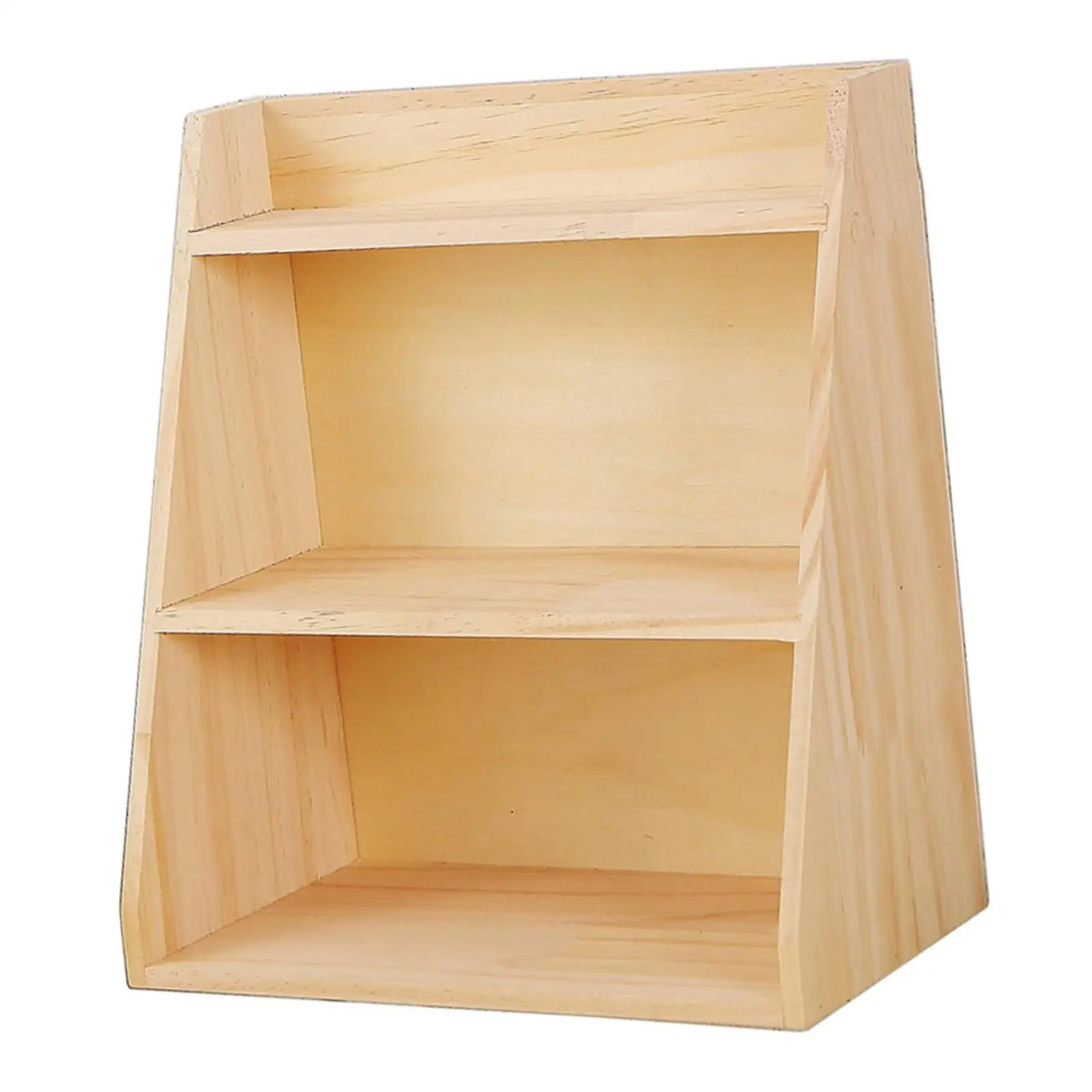 3 الطبقة منظم مكتب الحائط رف شاشة رفوف الخشب مكتب صندوق تخزين خشبي لمكتب منضدية المنزل كونترتوب مضمد