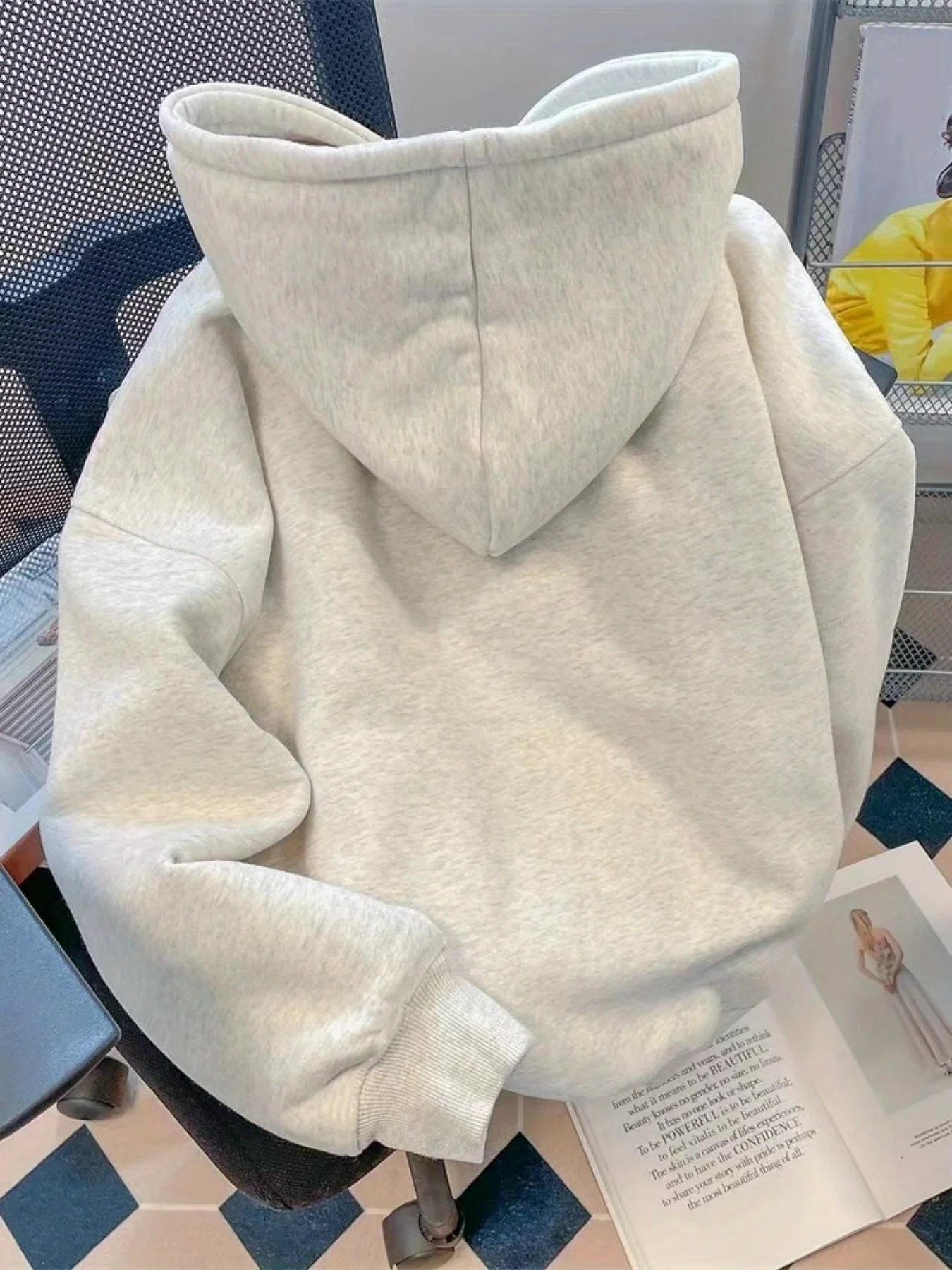 Felpa con cappuccio da donna streetwear casual autunno e inverno con stampa simpatico gatto nero