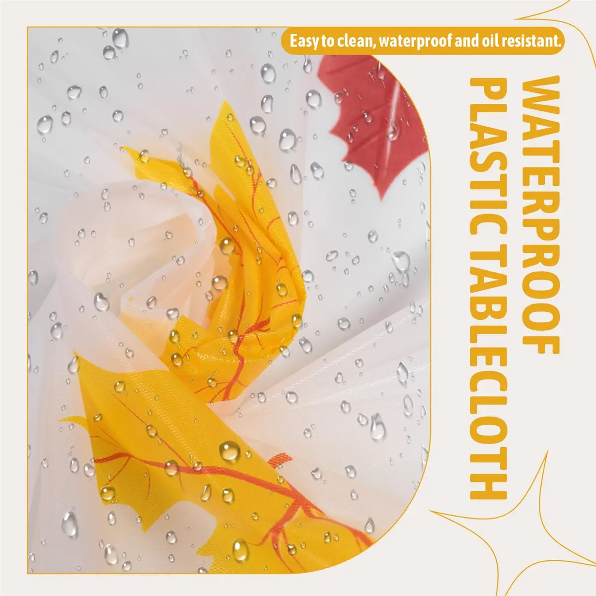 COFA Thanksgiving Autumn Leaf Tablecloth Autumn Maple Leaf Tablecloth Waterproof Rectangular Plastic Tablecloth