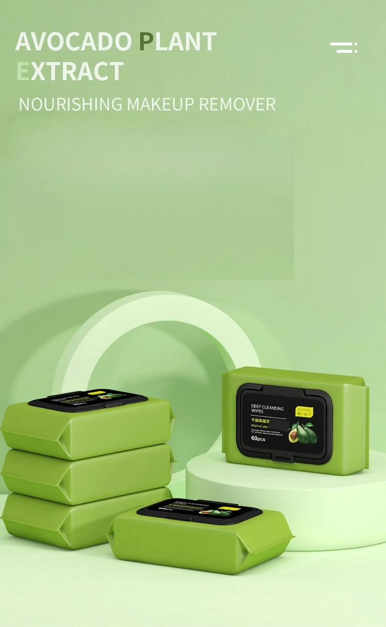 Avocado Make-up Remover Gesichtsreiniger Einweg tragbare Feuchttücher Lippen- und Gesichtsreiniger