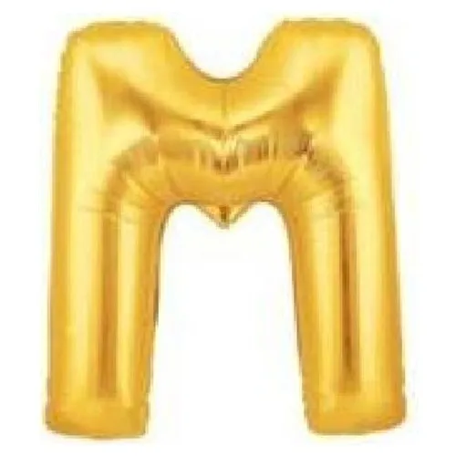 Aydınlı Party Accessory M Letter Foil Balloon Gold Color 40 Inch