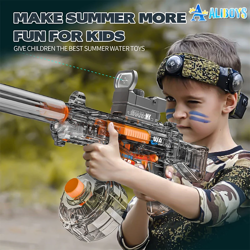 

UMP45 Electric Water Gun Full Automatic Submachine with Light Large-Capacity Water Splashing Outdoor Beach Shooting Game Kid Toy