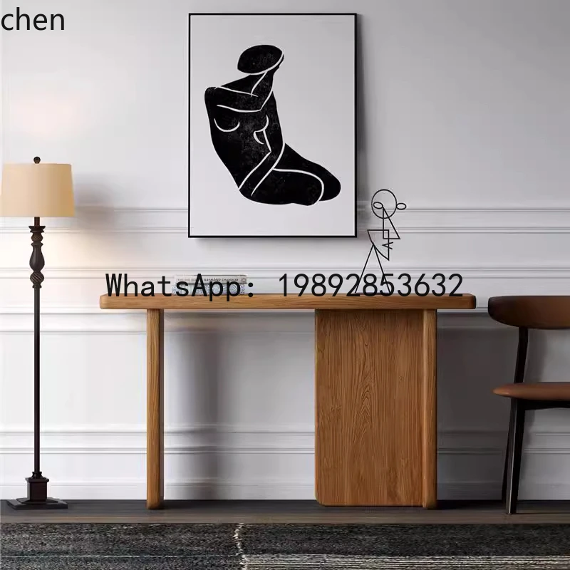 all solid wood entrance table against the wall ultra-narrow entrance table light luxury living room case home decor