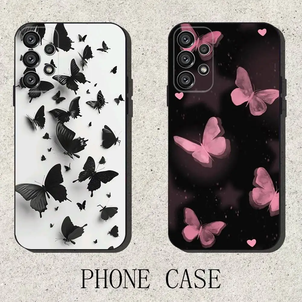 

Butterfly Love Black Phone Case For Samsung S25,S24,S21,S22,S23,S30,Ultra,S20,Plus,Fe,Lite,Note,10,9,5G Black Cover