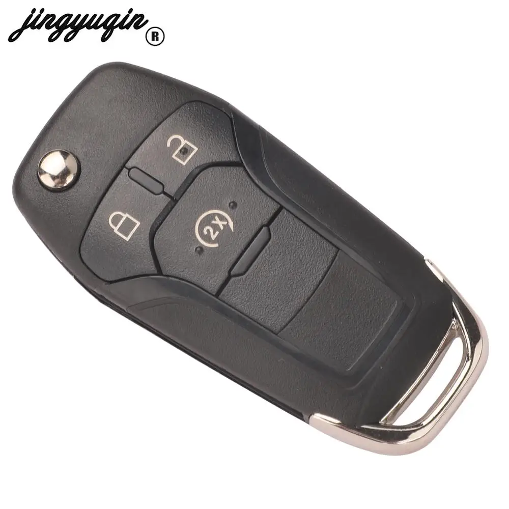 กุญแจรีโมทรถยนต์ jingyuqin 868/902MHz 3/4 ปุ่ม ชิป PCF7945P /HITAG PRO 49 สำหรับ Ford F150 250 ปี 2015-2020 ระบบเข้าออกแบบไร้กุญแจ N5F-A08TDA