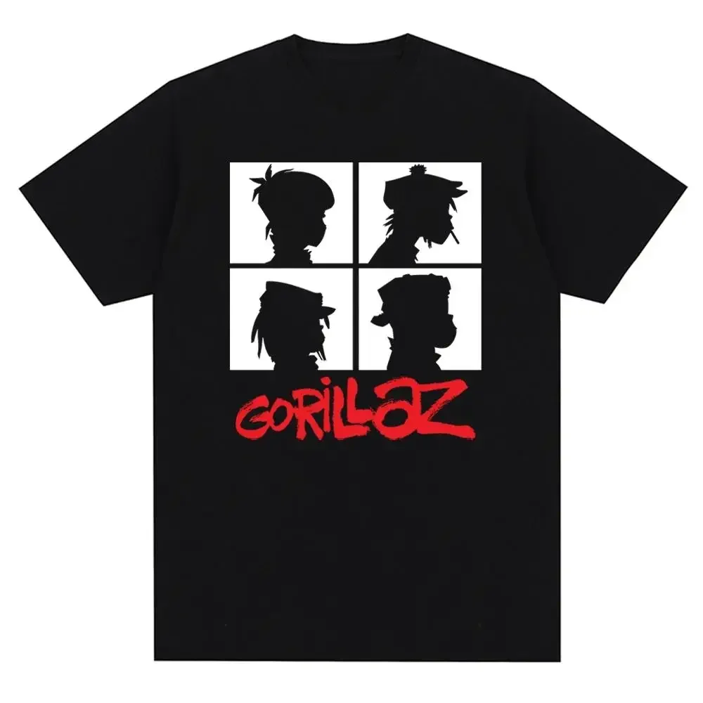 Music Band Gorillazs Punk Rock Print T Shirt 90s Short Sleeve T Shirt Unisex Fashion Harajuku Casual Street Tees Aesthetic Tops