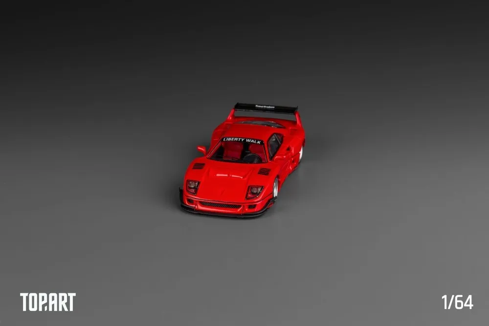 TOPART MODEL1:64 LIBERTY WALK LBWK F40 Rosso Corsa สีรถโมเดล Diecast