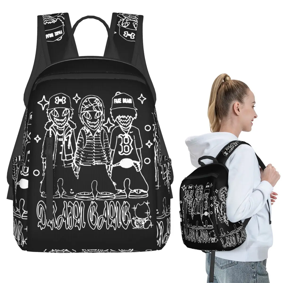 

Art Cartoon Drain Gang Merch Poster Backpack Student BookBag Kids School Bag Laptop Shoulder Bags Men Women
