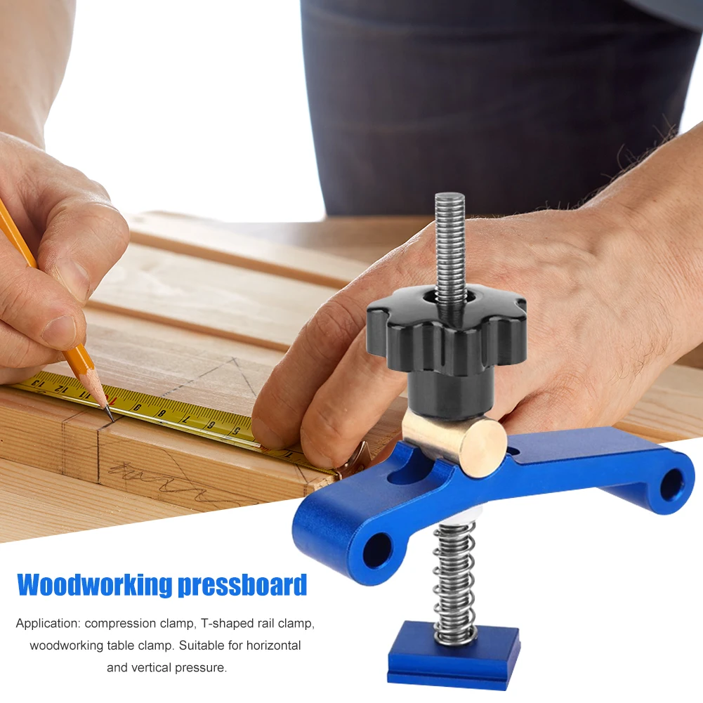 Aluminum Alloy T Slot Clamp Heavy Duty Quick Acting Hold Down Clamp Woodworking Tool T-Track Hold Down Clamp T Track Clamps