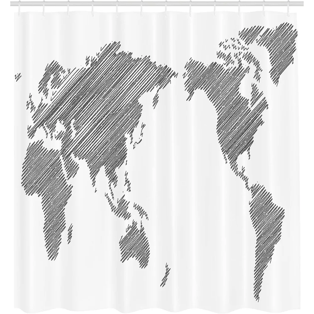 ستارة حمام لخريطة العالم من أمبيسون، كرافت قارات مخططة قابلة للرسم، جغرافيا، فن في جميع أنحاء العالم، حمام من نسيج القماش